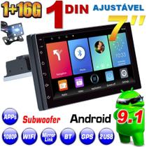 Kit Central Multimídia Android 1din Ajustável Wifi Gps + Câmera de Ré Kit Central Multimídia Android 1din Ajustável Wifi Gps + Câmera de Ré