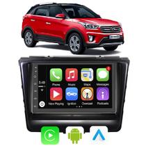 Kit Central Multimidia Android Auto Carplay Creta 2016 2017 2018 2019 2020 2021 7" Voz Google Siri