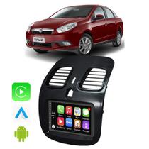 Kit Central Multimidia Android-Auto/Carplay Grand Siena 2013 A 2020 2021 7" Voz Google Siri Tv Gps - E-Carplay