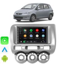 Kit Central Multimidia Android Auto Carplay Honda Fit 2004 2005 2006 2007 2008 7" Voz Google Siri