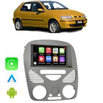 Kit Central Multimidia Android-Auto/Carplay Palio Siena Strada 2001 A 2011 2012 2013 7" Voz Google