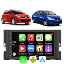 Kit Central Multimidia Android Auto March Versa 2014 2015 2016 2017 2018 2019 2020 7" Voz Google - E-Carplay