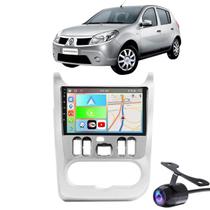 Kit Central Multimidia Android Auto Sandero 2007 2008 2009 2010 2011 9" Bluetooth Google Assistente