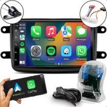 Kit Central Multimidia Android Carplay Gps Para Logan sandero Kwid Carptur Duster Oroch C/ Plug Play - E-tech