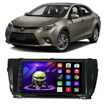 Kit Central Multimídia Android Corolla 2015 2016 2017 2 Din Black Piano 7 Polegadas GPS Tv Online Bt