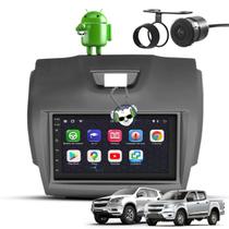 Kit Central Multimídia Android Espelhamento Usb Bluetooth Chevrolet Gm S10 E Trailblazer 2012 a 2016 Moldura Grafite