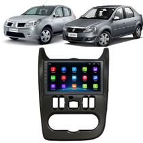 Kit Central Multimídia Android Sandero Logan 2007 2008 2009 2010 2011 9 Polegadas Tv Online GPS Bt
