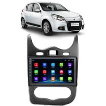 Kit Central Multimídia Android Sandero Logan 2012 2013 2014 9 Polegadas Tv Online GPS Bluetooth WiFi