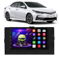 Kit Central Multimídia Android Toyota Corolla 2018 2019 7 Polegadas GPS Tv Online Bluetooth WiFi USB