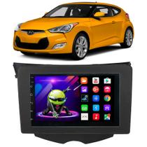 Kit Central Multimídia Android Veloster 2011 2012 2013 2014 2015 2016 7 Polegadas GPS Tv Online Blue