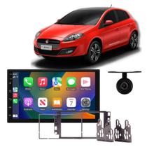 Kit Central Multimídia Bravo 2007 a 2016 Som Automotivo MP5 7Pol Touch Carplay Android Auto Bluetooth USB Moldura