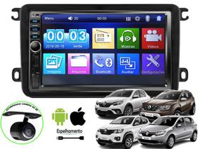 Kit Central Multimidia + Camera de Ré Duster Sandero Privileg Captur Kwid Espehamento
