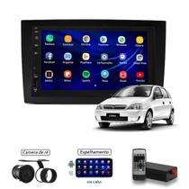 Kit Central Multimídia Corsa Mp5 / Mp8 + Moldura + Câmera + Tv