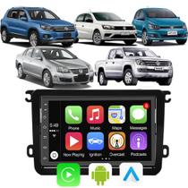 Kit Central Multimidia Gol G7 Fox Amarok Jetta Passat Tiguan 7" Android Auto CarPlay Voz Google Siri