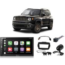 Kit Central Multimídia Jeep Renegade PCD 2018 2019 2020 AVH-Z5280TV Pioneer + Câmera + Moldura e Chicotes