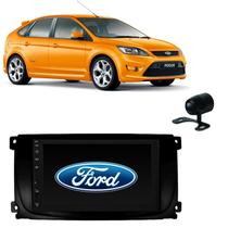 Kit Central Multimídia + Moldura + Câmera de Ré Ford Focus