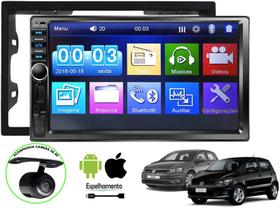Kit Central Multimidia + Moldura Fox 2010 até 2013 + Camera de Ré Mp5 Radio Fm Espelhamento Usb Aux Bluetooth