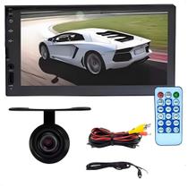 Kit Central Multimídia MP5 2 Din 7" USB/SDCARD/AUX/BT/Espelhamento IOS e Android Full Touch H-Tech + Camera de Ré