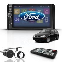 Kit Central Multimídia Mp5 2 Din Bt Espelhamento Ford Focus