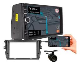 Kit central multimidia mp5 7 pol câmera de ré corolla 2009 a 2013