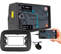 Kit central multimidia mp5 7 pol câmera de ré mobi 2016 a 2019 preto fosco ou black piano