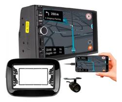 Kit central multimidia mp5 7 pol câmera de ré mobi 2016 a 2019 preto fosco ou black piano Kit central multimidia mp5 7 pol câmera de ré mobi 2016 a 2019 preto fosco ou black piano