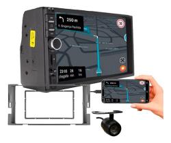 Kit central multimidia mp5 7 pol câmera de ré nissan sentra march versa 2014 a 2019