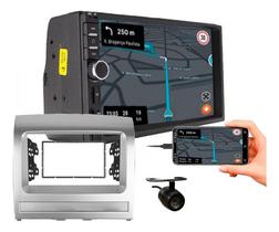 Kit central multimidia mp5 7 pol câmera de ré siena strada palio 2008 a 2012 preto ou prata