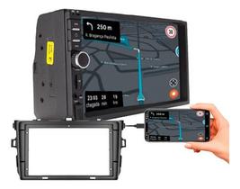 Kit central multimidia mp5 7 pol com moldura corolla 2009 a 2013