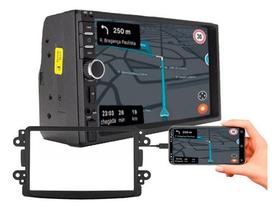 Kit central multimidia mp5 7 pol com moldura duster kwid oroch captur logan sandero 2011 a 2020