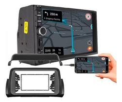 Kit central multimidia mp5 7 pol com moldura fiat argo 2018 a 2020