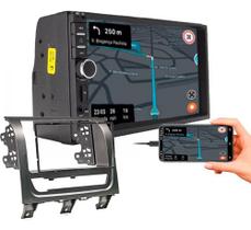 Kit central multimidia mp5 7 pol com moldura siena strada palio 2013 a 2019 preto ou cinza