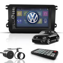 Kit Central Multimídia Mp5 Bluetooth 2 Din Espelhamento Dvd Câmera de Ré New Beetle