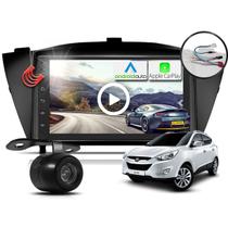 Kit Central Multimidia MP5 + Camera ré + Chicote + Moldura Ix35 2010 a 2022 AndroidAuto CarPlay