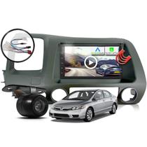 Kit Central Multimidia MP5 + Camera ré + Moldura + Chicote Honda New Civic AndroidAuto CarPlay