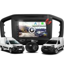 Kit Central Multimidia MP5 + Camera ré + Moldura Nova Fiorino e Partner Rapid AndroidAuto CarPlay