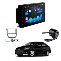 Kit Central Multimídia MP5 CarPlay Moldura 2Din Voyage 2008 à 2012 7 Polegadas + Câmera de Ré Borboleta