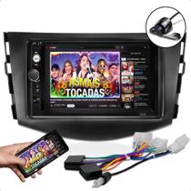 kit central multimidia mp5 e moldura pra rav4 + adaptador de antena e chicote plug and play