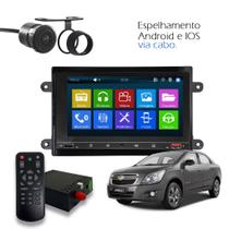 Kit Central Multimídia MP5 MP8 Chevrolet Prisma Com Câmera de Ré e Espelhamento e TV