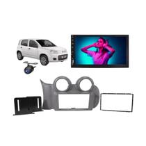 Kit Central Multimidia Mp5 - Uno Vivace 2011 á 2014 + Câmera de Ré - Cinza