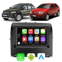 Kit Central Multimidia Palio Fire Way 2014 2015 2016 2017 7" Android Auto CarPlay Voz Google Siri