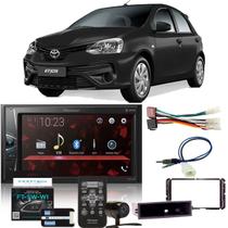 Kit Central Multimídia Pioneer Etios 2013 a 2021 DMH-G228BT 2 Din 6,2 pol + Moldura + Câmera + Chicotes + Interface