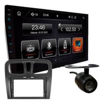 Kit central multimidia roadstar 9 pol rs908br slim carplay sandero logan 2015 a 2018