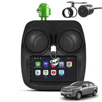 Kit Central Multimídia Sistema Android Espelhamento Usb Bluetooth Fiat Grand Siena 2015 2016 Moldura na Cor Preto Fosco