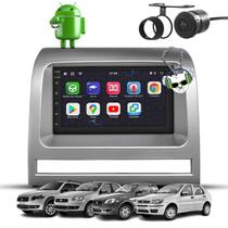 Kit Central Multimídia Sistema Android Espelhamento Usb Bluetooth Fiat Palio 2003 a 2012 Siena Strada Weekend Idea 2005 a 2012 Moldura na Cor Prata