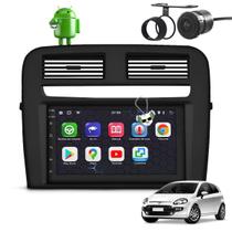Kit Central Multimídia Sistema Android Espelhamento Usb Bluetooth Fiat Punto 2008 2009 2010 2011 2012 Moldura na Cor Preta
