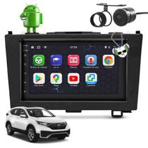 Kit Central Multimídia Sistema Android Espelhamento Usb Bluetooth Honda Crv 2007 2008 2009 2010 2011 Moldura na Cor Preto Fosco