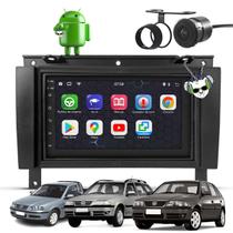 Kit Central Multimídia Sistema Android Espelhamento Usb Bluetooth Volkswagen Gol Saveiro Parati G3 1999 2000 2001 2002 2003 2004 2005 Moldura Preta