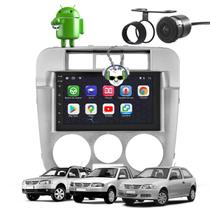 Kit Central Multimídia Sistema Android Espelhamento Usb Bluetooth Volkswagen Gol Saveiro Parati Linha G4 2005 2006 2007 2008 Moldura Na Cor Prata