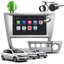 Kit Central Multimídia Sistema Android Espelhamento Usb Bluetooth Volkswagen Gol Saveiro Voyage 2012 2013 2014 2015 Moldura Na Cor Prata